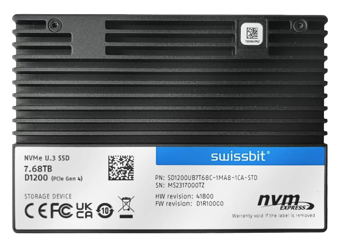 SSD D1200 Swissbit data center flash nand storage SD1200UB7T68C